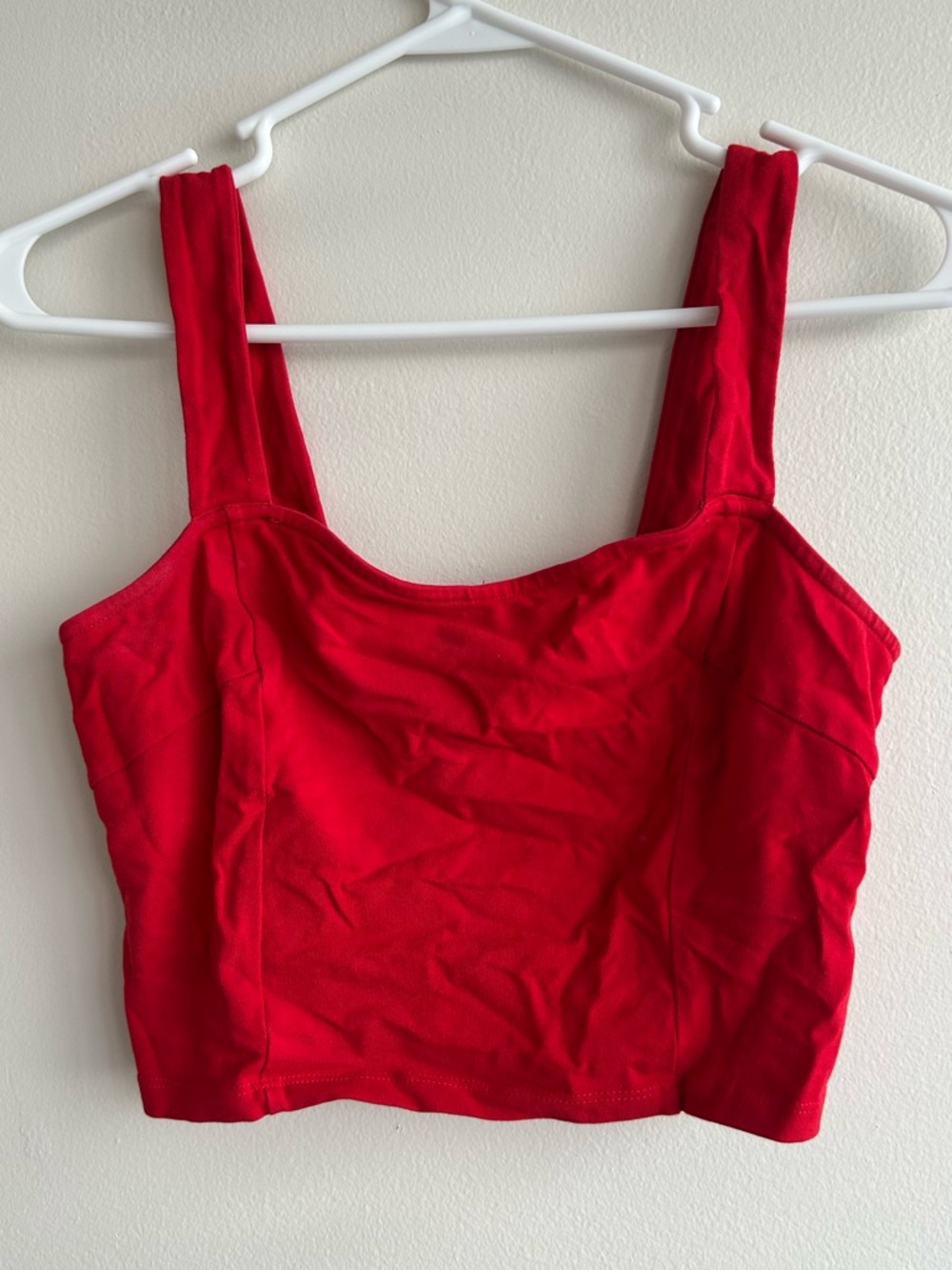 Express Red Crop Top with Sweetheart Neckline